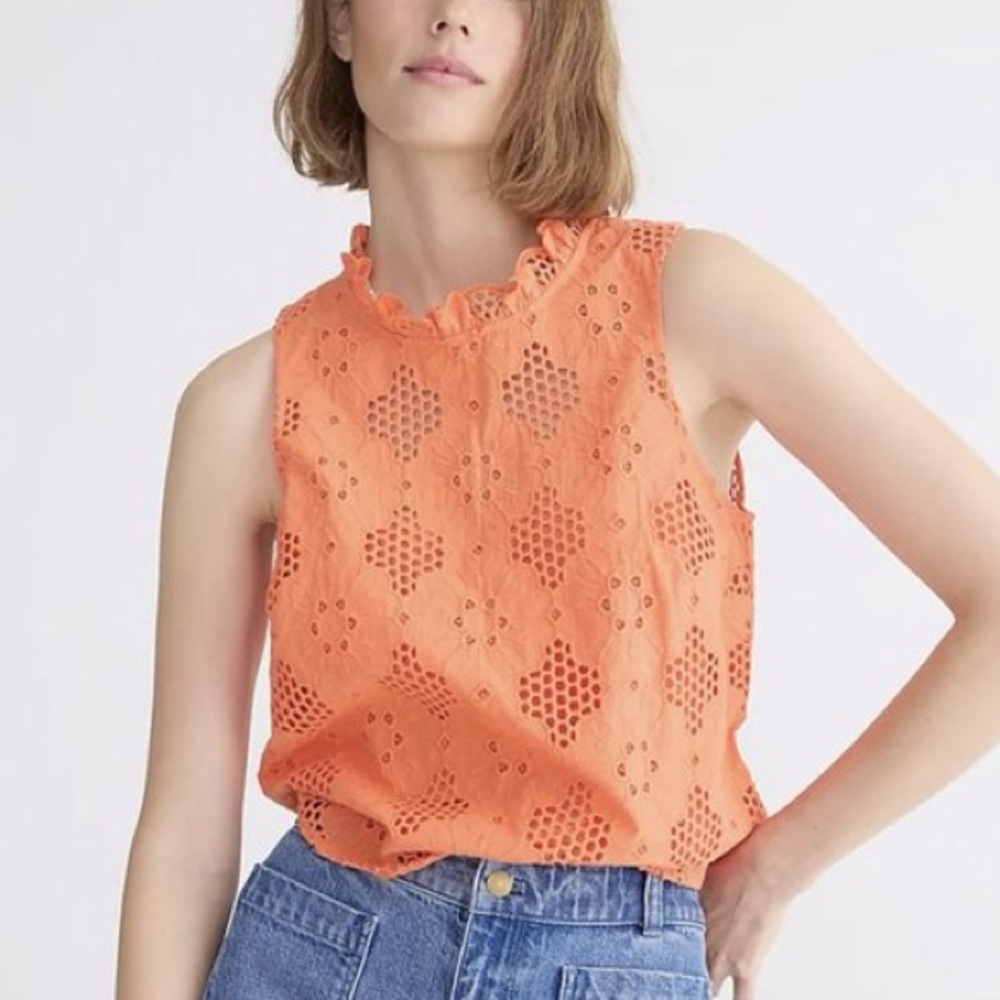 J.Crew Fleur Top in Eyelet size Medium